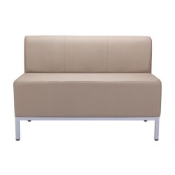 Dvojkreslo Steve, celočalúnené, š. 118 cm, zdravotnícka ekokoža 096, sivá konštrukcia 