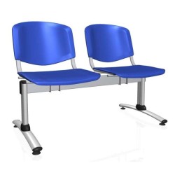 2-miestna lavica Imperia, konštrukcia sivá, plast modrá 