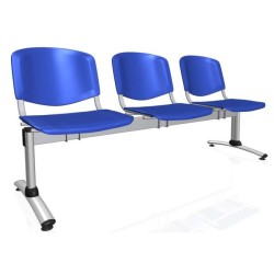 3-miestna lavica Imperia, konštrukcia sivá, plast modrá 