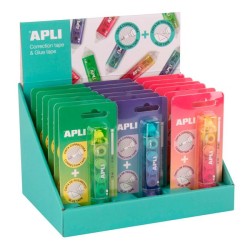 Korekčný roller a lepidlo APLI 2v1, mix farieb Korekčný roller a lepidlo APLI 2v1, mix farieb