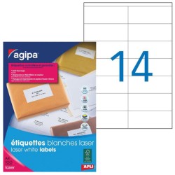 Etikety laser 105x42mm Agipa A4 100 hárkov Etikety laser 105x42mm Agipa A4 100 hárkov