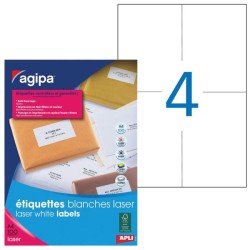 Etikety laser 105x148,5mm Agipa A4 100 hárkov Etikety laser 105x148,5mm Agipa A4 100 hárkov