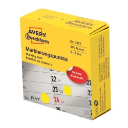 Etikety kruhové 10mm Avery žlté v dispenzore Etikety kruhové 10mm Avery žlté v dispenzore