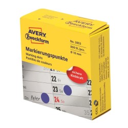 Etikety kruhové 10mm Avery modré v dispenzore Etikety kruhové 10mm Avery modré v dispenzore