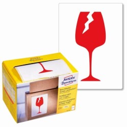 Etikety Avery s varovným symbolom ` Krehké` 74x100mm na kotúči Etikety Avery s varovným symbolom ` Krehké` 74x100mm na kotúči