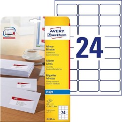 Samolepiace etikety AVERY 63,5x33,9mm adresné biele Samolepiace etikety AVERY 63,5x33,9mm adresné biele