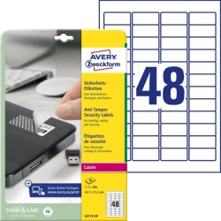 Etikety odolné na špeciálne použitie Avery `šachovnicový vzor` 45,7x21,2mm A4 biele 20 hárkov Etikety odolné na špeciálne použitie Avery `šachovnicový vzor` 45,7x21,2mm A4 biele 20 hárkov