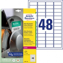 Etikety Avery 45,7 x 21,2 mm, ultra odolné biele Etikety Avery 45,7 x 21,2 mm, ultra odolné biele