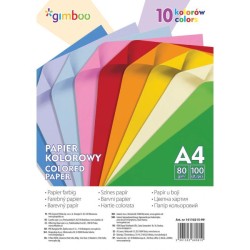 Farebný papier Gimboo A4, 100 listov, 80g, 10 neónových farieb Farebný papier Gimboo A4, 100 listov, 80g, 10 neónových farieb
