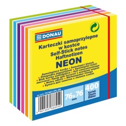 Samolepiaci bloček DONAU 6 neonových farieb 76x76mm 400l Samolepiaci bloček DONAU 6 neonových farieb 76x76mm 400l