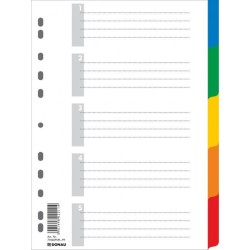 Plastový rozraďovač DONAU 5-dielny farebný Plastový rozraďovač DONAU 5-dielny farebný