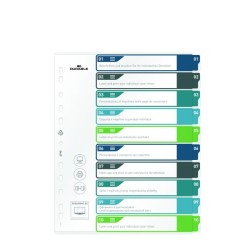 Plastový rozraďovač DURABLE 1-10 potlačiteľný farebný Plastový rozraďovač DURABLE 1-10 potlačiteľný farebný