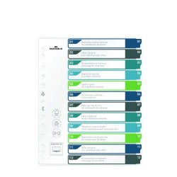 Plastový rozraďovač DURABLE 1-12 potlačiteľný farebný Plastový rozraďovač DURABLE 1-12 potlačiteľný farebný