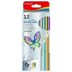 Farbičky trojhranné metalické KEYROAD 12f Farbičky trojhranné metalické KEYROAD 12f