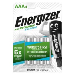 Batéria Energizer mikrotužková nabíjateľná 800 mAh AAA-HR03 / 4 ks 