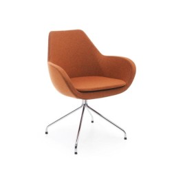 Kreslo Fan, otočné na klzákoch, podnož chróm, látka Alba 3005 Kreslo Fan, otočné na klzákoch, podnož chróm, látka Alba 3005