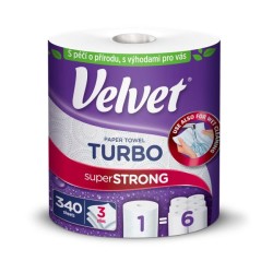 Kuchynské utierky 3-vrstvové Velvet Turbo 1ks, 75,82m 