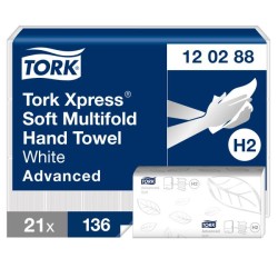 Papierové utierky skladané 2-vrstv. TORK Advanced interfold H2 (21bal.) 