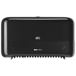 Zásobník na 2 kotúče bezdutinkového toaletného papiera Tork OptiServe, čierny T7 Zásobník na 2 kotúče bezdutinkového toaletného papiera Tork OptiServe, čierny T7