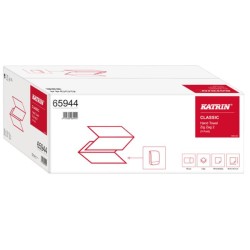 Papierové utierky skladané ZZ 2-vrstvové KATRIN Classic biele 