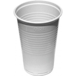 Poháre plastové 200 ml biele 100% recykel (100 ks) Poháre plastové 200 ml biele 100% recykel (100 ks)