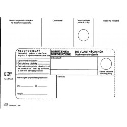 Poštové obálky B6 doručenka do VR OD, Nedoposielať, 1000 ks Poštové obálky B6 doručenka do VR OD, Nedoposielať, 1000 ks