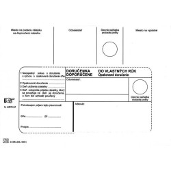 Poštové obálky B6 doručenka do VR OD, Doposielať, 1000 ks Poštové obálky B6 doručenka do VR OD, Doposielať, 1000 ks