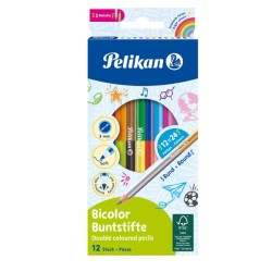 Farbičky Pelikan Bicolor 12 ks 24 farieb 