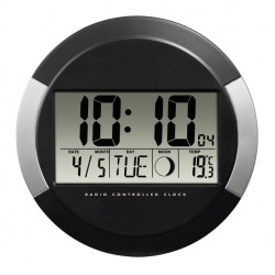 Nástenné hodiny digitálne PP-245 24,5cm čierno-strieborné Nástenné hodiny digitálne PP-245 24,5cm čierno-strieborné
