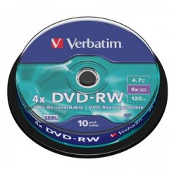Verbatim DVD-RW 4x 4,7GB cake 10 ks 
