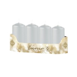 Emocio Valec 4ks 50x100 mm Metal strieborné. Sviečky 